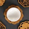 Creative Lotus Flower Drink Coasters Wooden Round Cup Mat Table Mat Tea Coffee Mug Placemat Home Decoration Kitchen Accessories