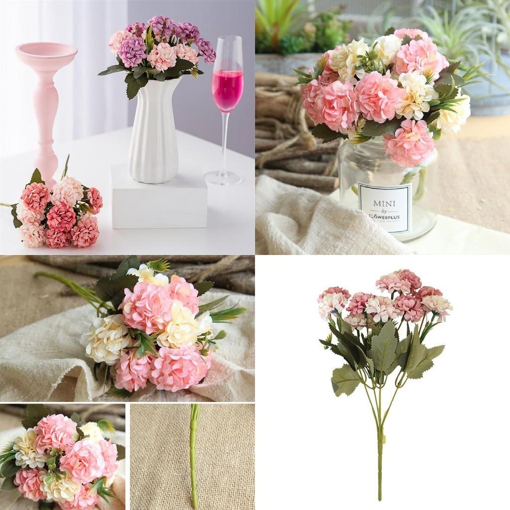 Luxuriöse 10 Köpfe Künstliche Seidenhortensie Kunstblumen für stilvolle Innendekoration