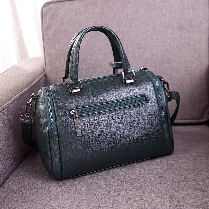New Fashionable Retro Leather Handheld Single Shoulder Crossbody Boston Multi Layer Pillow Women's Bag