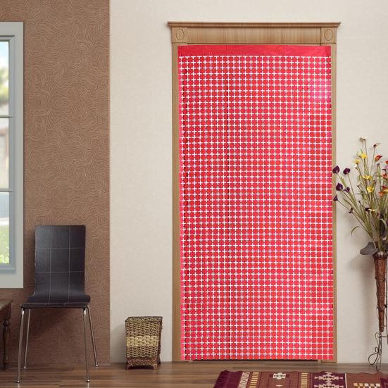 Ulafbwur Glitzer-Fransenvorhang, 4er Set, Rot, 200x100 Cm, Mit Hohlem Kreuz-Design – Perfekt Für Disco, Geburtstag & Partydeko
