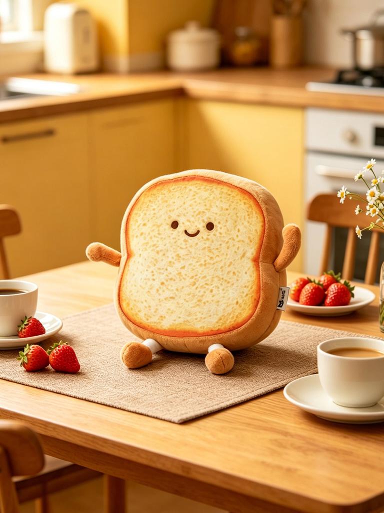 22CM Gelbes Toastbrot Plüschkissen, Weiches Lebensmittel-Stil Plüschtier, Niedliche Heim- & Sofadekoration, Perfektes Feiertagsgeschenk für Alle Anlässe