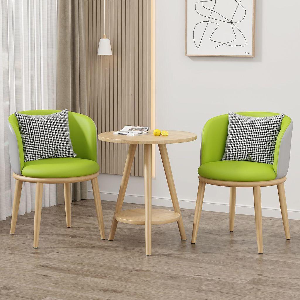 Light Luxury Balcony Tea Table & Chairs Set: Modern 3-Piece for Hotel or Bedroom - Includes One Table & Two Chairs