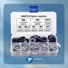 Black Nylon Flat Washer, PA66, Sizes M2-M12, 480-780 Pcs.