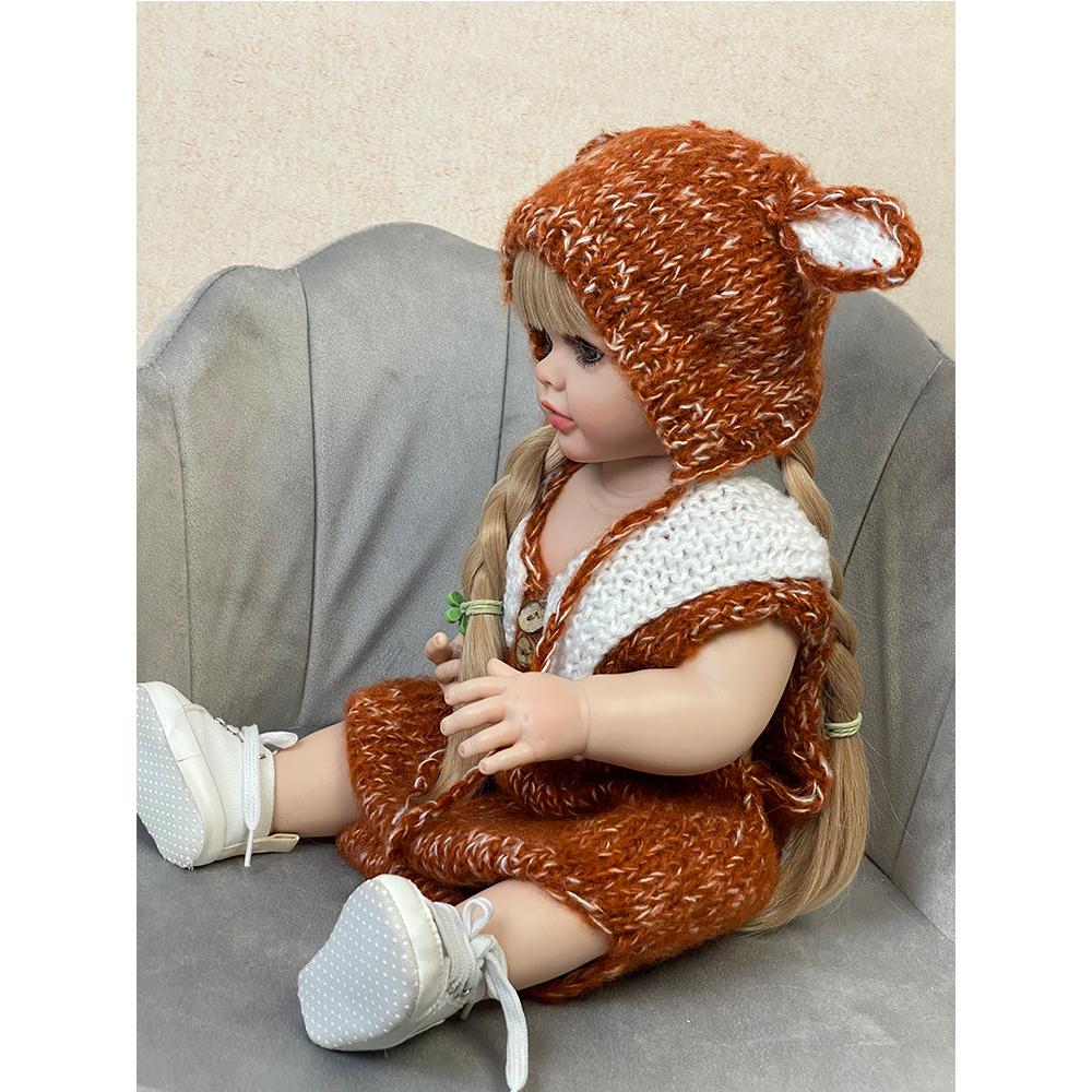 22 Inch Reborn Dolls Full Silicone Baby Realistic Newborn Girl Doll Princess Toddler Waterproof Toy For Children Gift