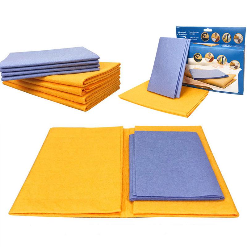 2/8Pcs Ultra-Absorbent Miracle Cleaning Shammy Multi-Purpose Reusable Cleaning Cloth Non-Woven Car Cleaning Towel Car Bathroom
