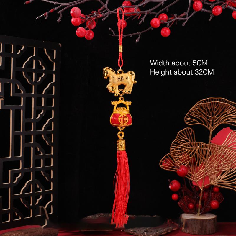 1/10 Pcs 2026 Year Of The Horse Wall Hanging Car Ornament Chinese New Year 3D Horse Lantern Red Gold Pendant Lucky Decor Gifts