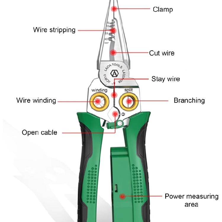 Precisions Wire Strippers, Stainless Steel Electric Cable Cutter and Scissors Cable Cutter With Voltage Testing Function