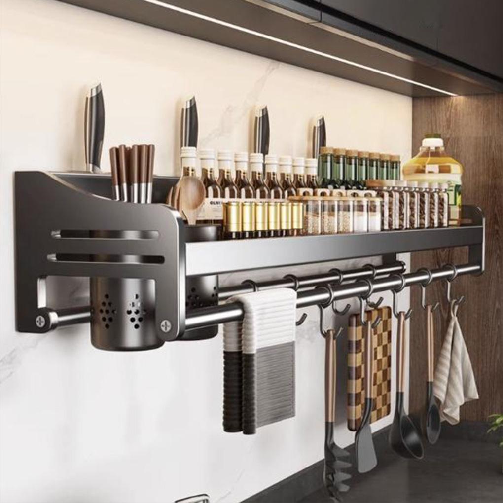 New Multifunctional Storage Rack Cutting Board Holder Wall Spice Rack Utensils for Kitchen Seasoning Rack Spoon Holder Organizer