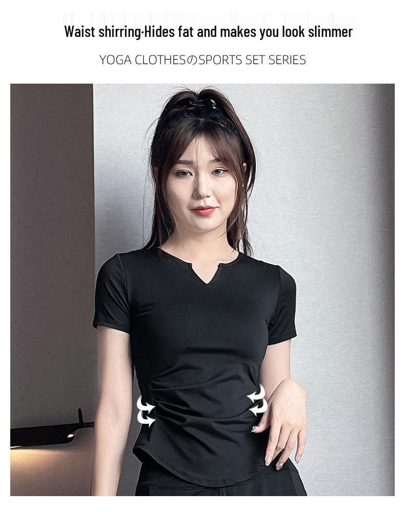 Women's Summer 2025 Slim Fit Ice Silk Sportswear Set: Quick-Dry Top & Fitness Shorts