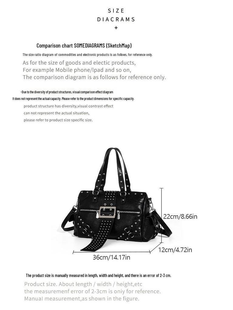 New Retro Rivet Punk Shoulder Bag - Trendy High-End Autumn/Winter Collection