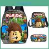 Przestronny plecak nylonowy Roblox 20-35l Oddychająca torba z kreskówką dla studentów podróże