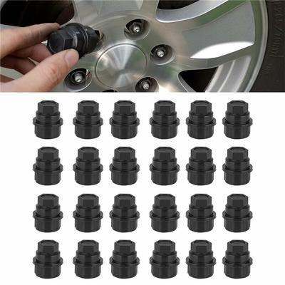 24PCS Black Lug Nut Covers Cap For Chevy Gmc Silverado 1500 2500 Full Size Truck 15646250