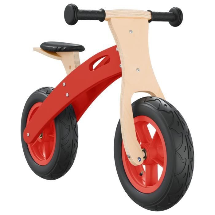 Vélo d'équilibre - vidaXL - Rouge et Noir - Pneus pneumatiques - Réglable - Pour enfants à partir de 3 ans
