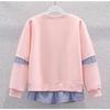 Girls Spring Casual Suit Middle and Big Children Long Sleeve Round Neck Pullover + Jeans Two-piece Set