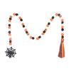 Halloween Cotton Rope Tassel Beaded Wall Hanging Door Hanger with Vibrant Wooden Beads and Fringe