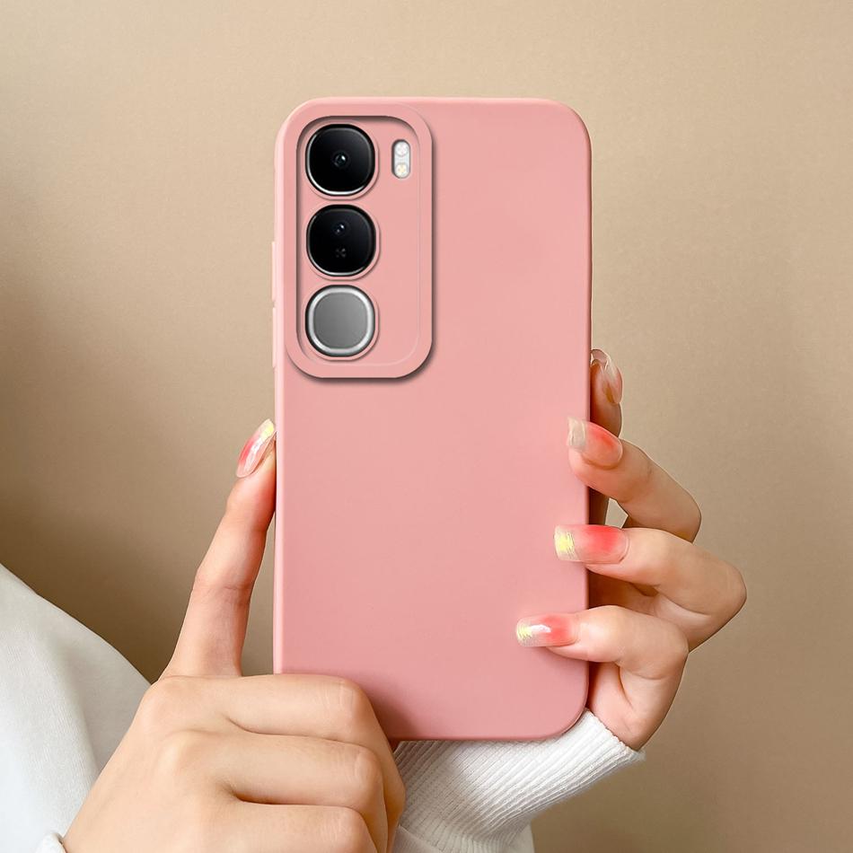 Simple Case For Vivo V40 V30 V50 V60 Lite V40SE V30SE V40E V30E Soft Liquid Silicone Anti Drop Full Protection Phone Back Covers