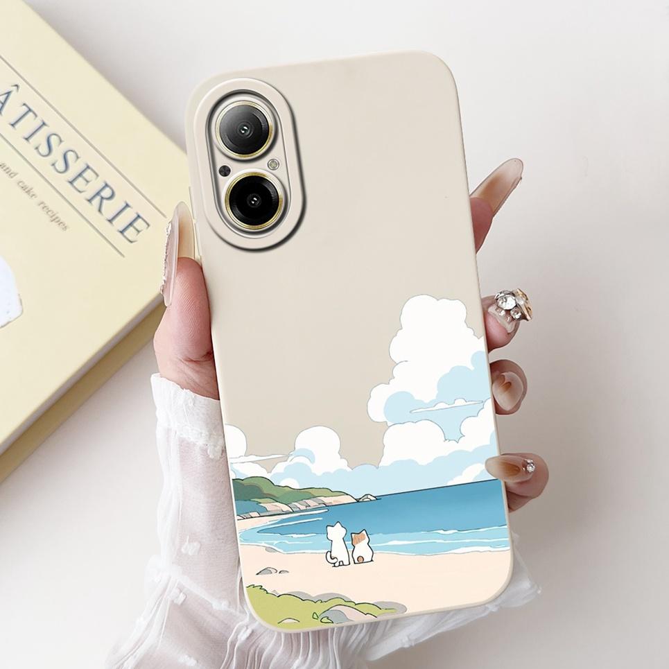 Soft Silicone Back Cover For Realme C67 4G 5G Bumper Shell Cartoon Panda Astronaut Cute Painting Case Coque Realme RMX3890 Etui