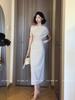2026 Elegant Korean One-Shoulder Bodycon Dress - Spring/Summer Slim-Fit with Flowy Collar