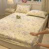 Floral Printed Mattress Cover Cotton Soft Single Queen King Size Bed Sheet Household Bedding No Pillowcase
