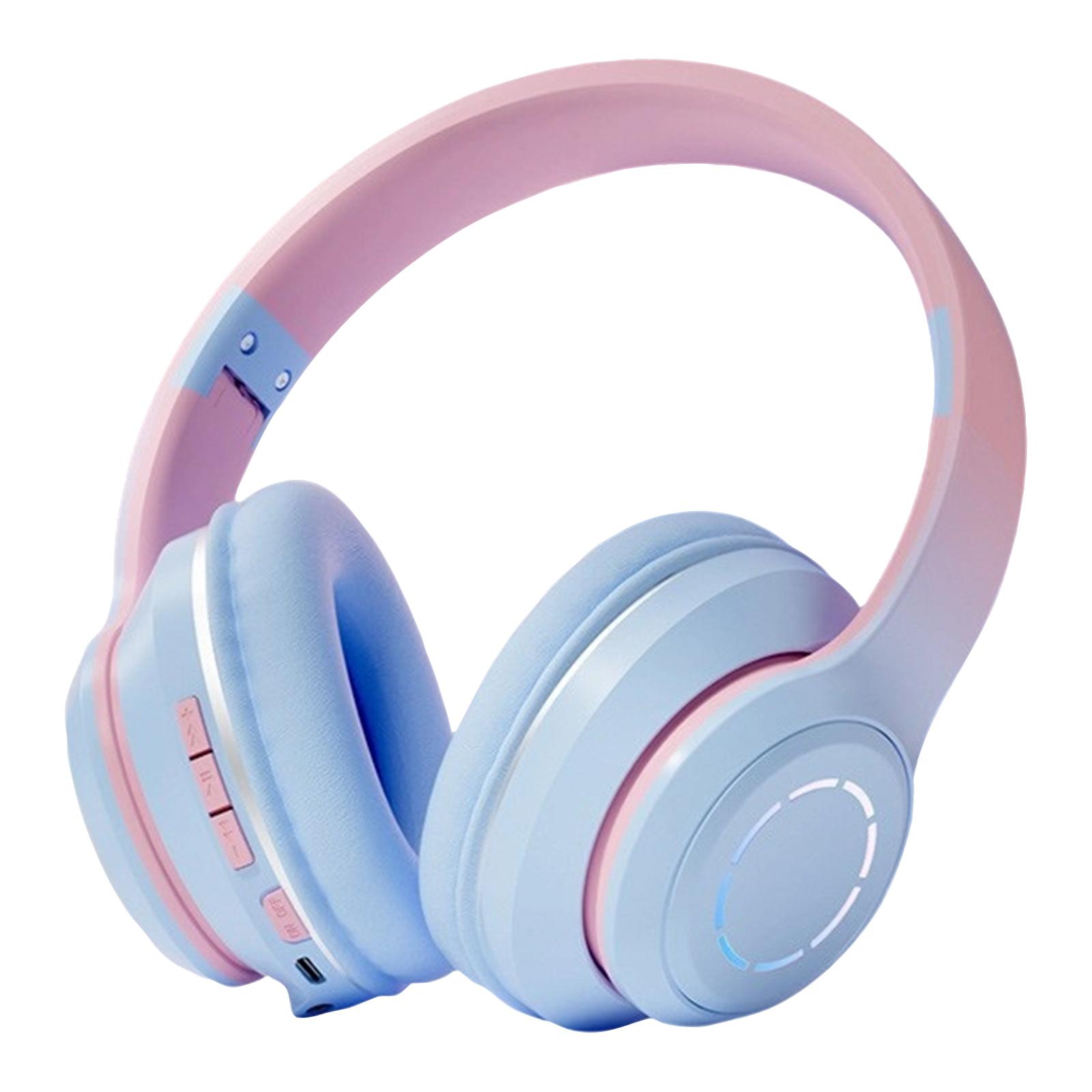 

Upgraded 5.2 Bluetooth Over-ear Headphones, New High-value Design, Unisex Wireless Earbuds, No Delay, And With Backlighting. One Size небесно-голубой