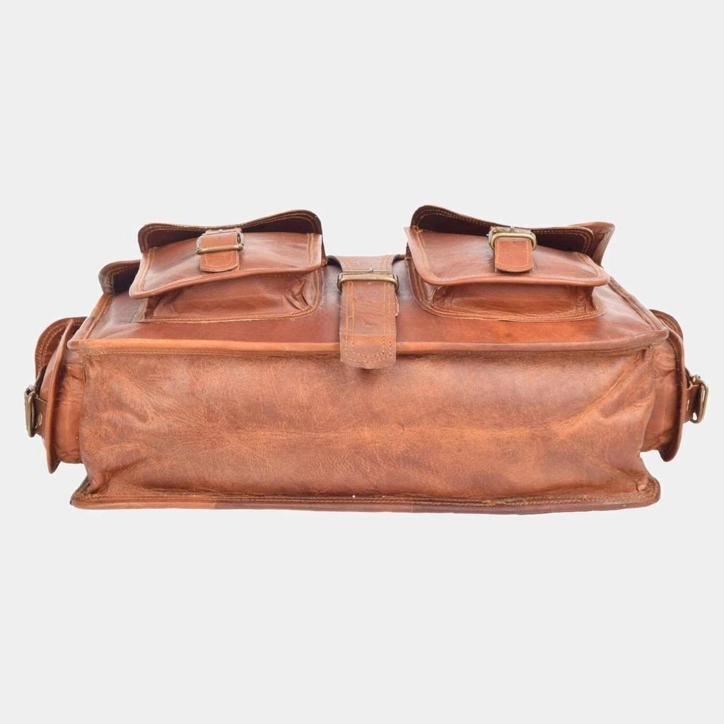 Herren Echtleder Vintage Laptop Messenger Schulter Aktentasche Umhängetasche Neu