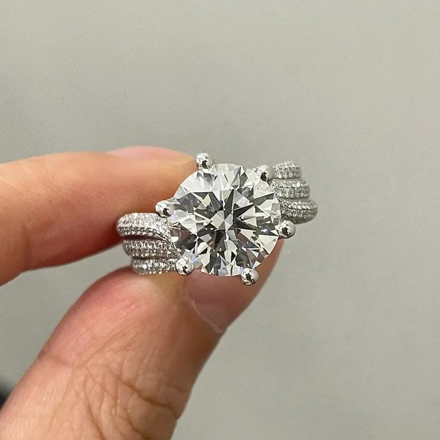 

Luxury Moissanite Rings S925 Silver for Women Lab Diamonds Engagement Wedding Bands Gifts Fine Jewelry 10