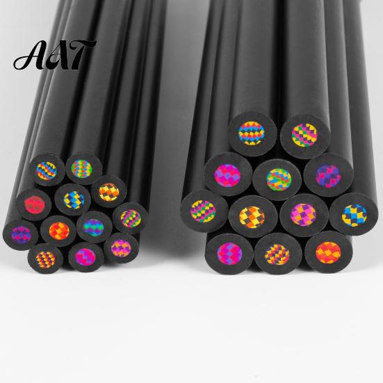 Pencils for Toddlers 12PCS Rainbow Colored Pencils, with Black Wood Barrel And Durable Lead Core, Art Training Sketching Kids Supplies Classroom