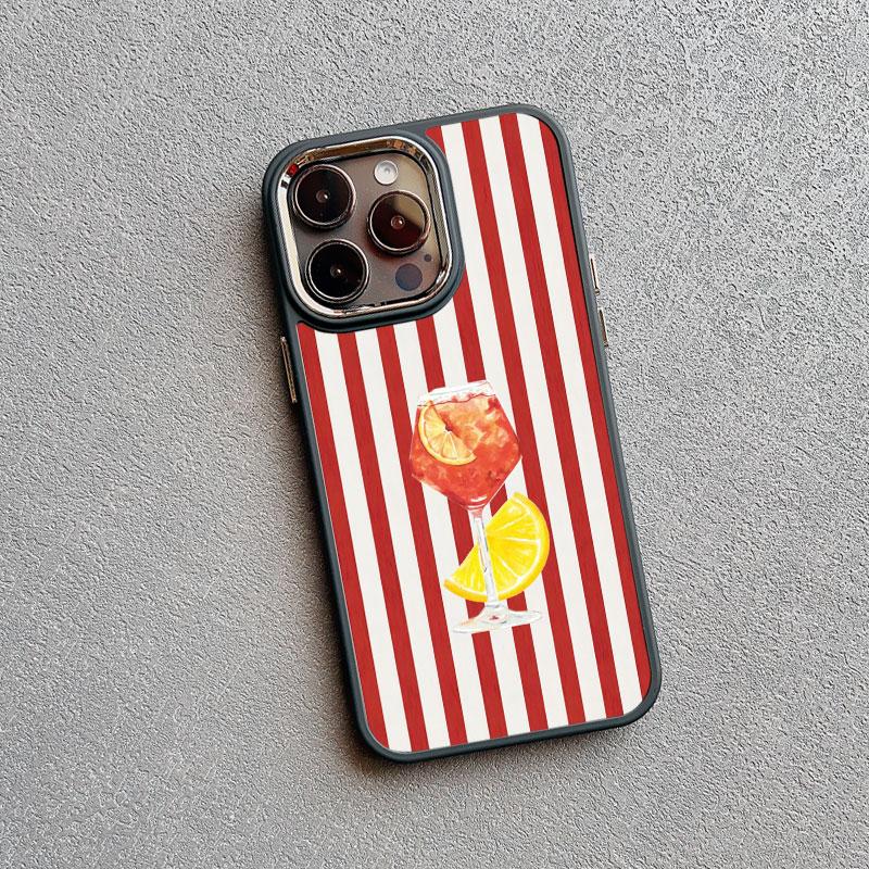 Czerwony Niebieski Pasek Owoce Cytryna Wiśnia Silikonowe Etui na Telefon dla IPhone 16 15 14 Pro Max Plus 13 12 11 Pro Max XR XS X 7 8 SE2 Pokrowiec