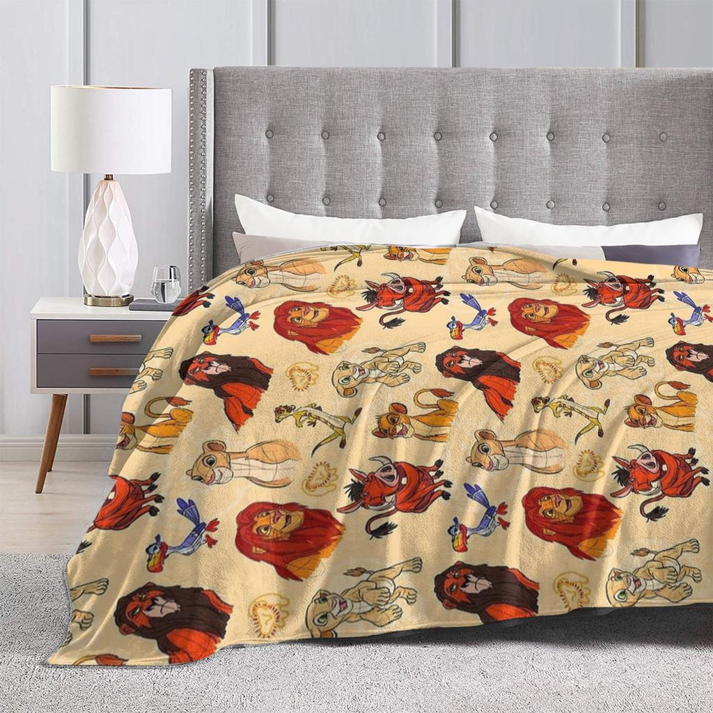 Lion King Friends  Blanket Simba Mufasa Nala Plush Novelty Soft Throw Blankets for Home Restaurant Spring Autumn