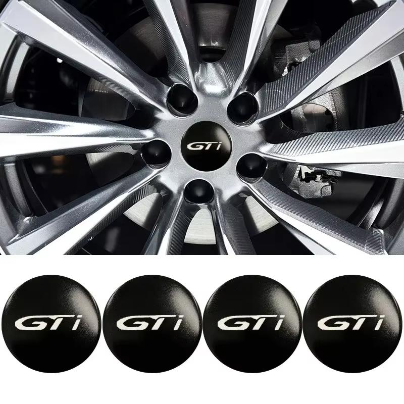 Set of 4 56 Car Hubcaps Logo Sticker GTI Logo 408 4008 308 3008 3008 Rifter 5008 508 2008 208 301 407 108