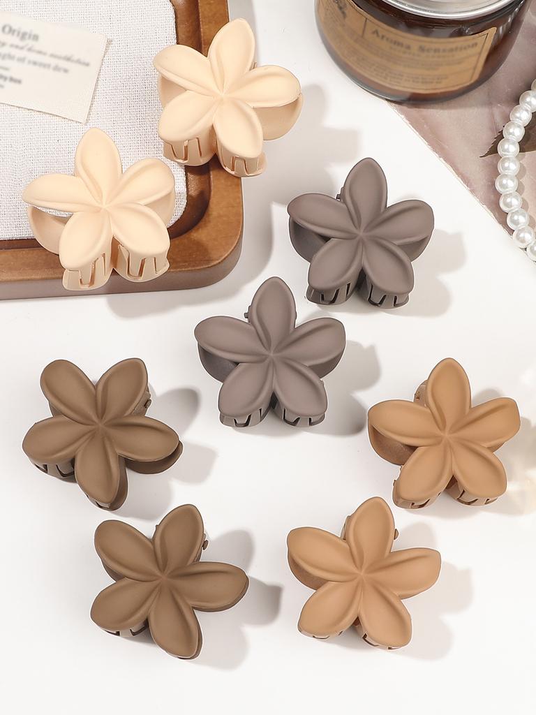 Nonslip Matte Flower Hair Claw Clips for Women Thick Thin Hair,Aesthetic Plumeria Hawaiian Accessories for Holiday Gifts