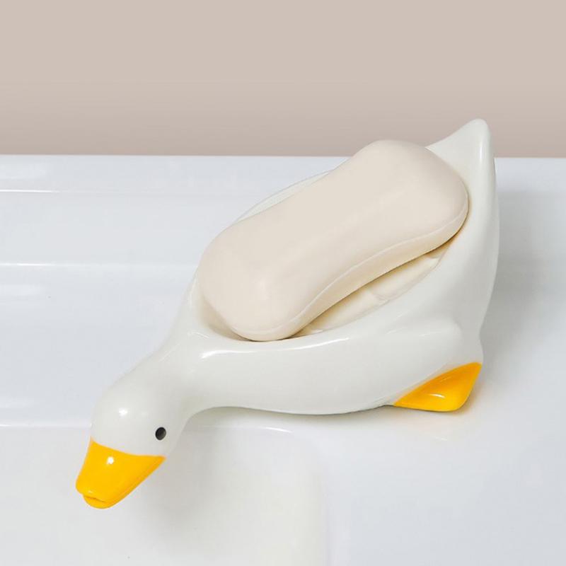 Yellow Duck Shape Soap Box Cartoon Soap Dish Drainable Soap Holder Soap Container Soap Dish For Tray Bathroom Accessories