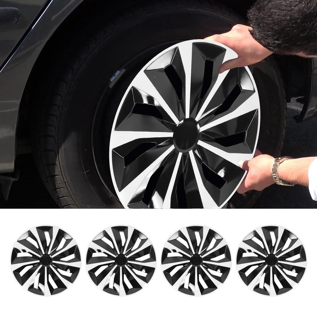 Set of 4 R15 Wheel Trims, 15 Wheel Caps, Steel Rim Decorative Caps, Rim Covers for Most Car Brands