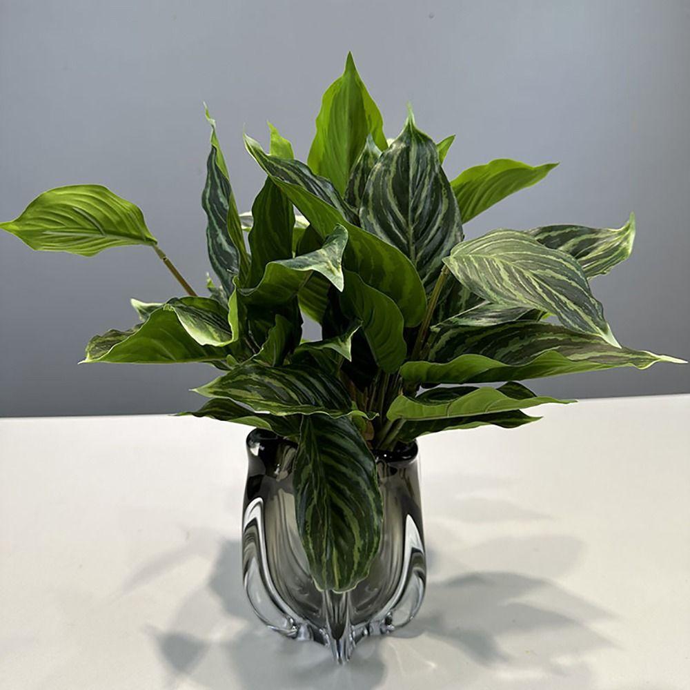 Creative 14 Leaves Artificial Plant Evergreen Green Scene Making Greenery Leaves Photo Props Plant Wall Wedding Ornament