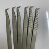 High Precision 7-Shaped Stainless Steel Eyelash Extension Tweezers with Embossed Crane Beak 6A Upgrade.