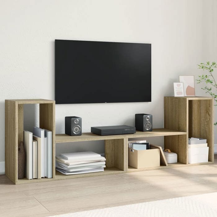VidaXL Meubles TV 2 pcs chêne sonoma 75x30x50 cm bois d'ingénierie, support TV, meuble multimédia, centre de divertissement, 840788
