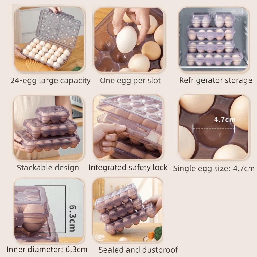 Anti-collision Egg Storage Box 6/15/24 Grids Egg Tray Refrigerator Egg Organizer  for Kitchen