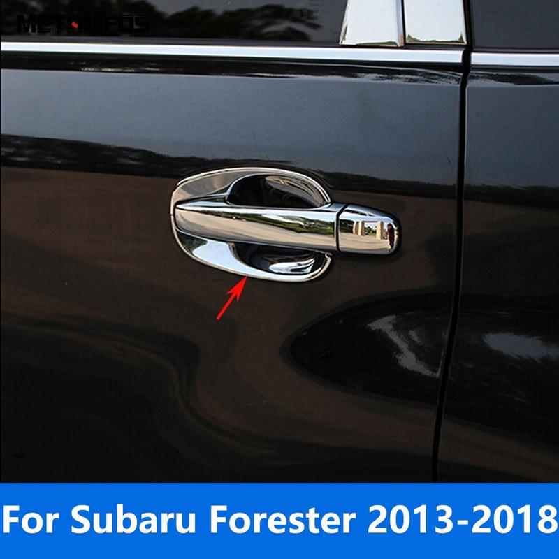 For Subaru Forester 2013-2016 2017 2018 Chrome Side Door Handle Bowl Cover Trim Protection Cap Exterior Accessories Car Styling