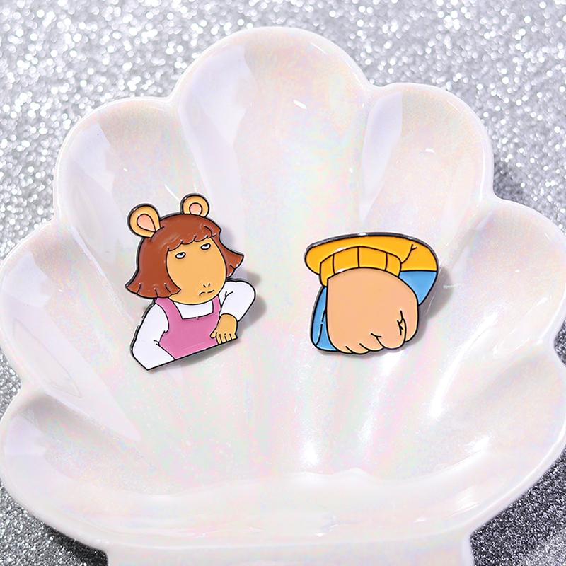 Childhood Cartoon Enamel Pins Funny Animated Characters Side-Eye Brooches Lapel Badge on Clothing  Fashion Jewelry Friends Gifts