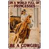 Vintage Cowgirl Metallschild Retro Westlich Reiten Zitat Blechschild für Heimbar Bauernhaus Dekoration Das Leben ist Hart Spirituell Wi