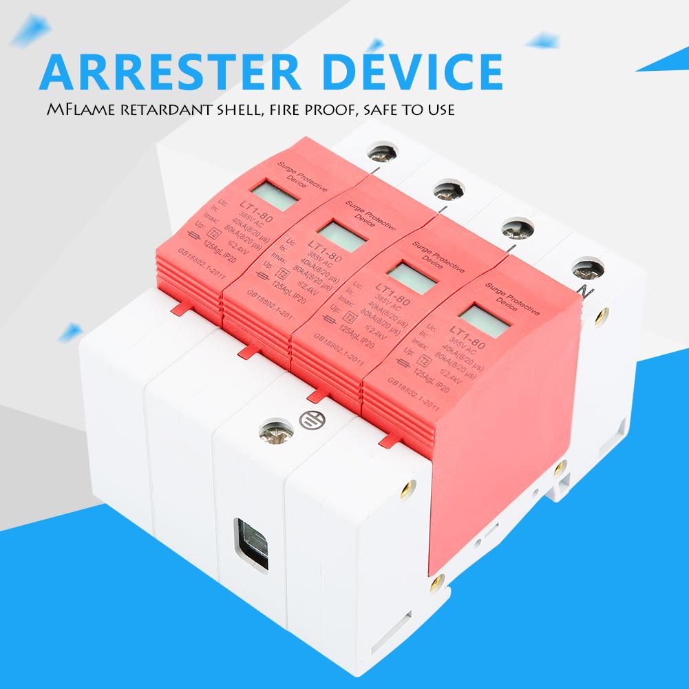 4P 40 80KA House Surge Protective Low voltage Arrester Device LT 40 80