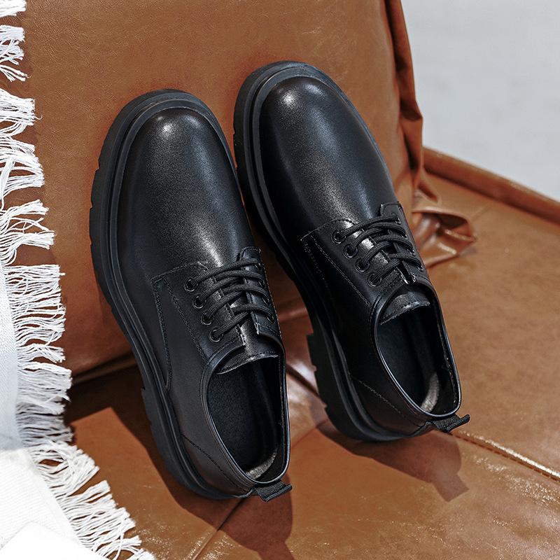 2025 autumn new small leather shoes men's British style lace-up trend men's shoes street retro trendy shoes 4888
