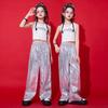 Girls Hip Hop Dance Outfit Jazz Performance Costume Crop Top Pants Set Kids