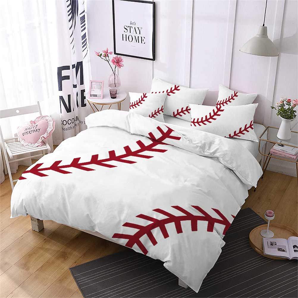 Baseball Three-Piece Quilt Cover Digital Printing Bedding Set Bed Cover
