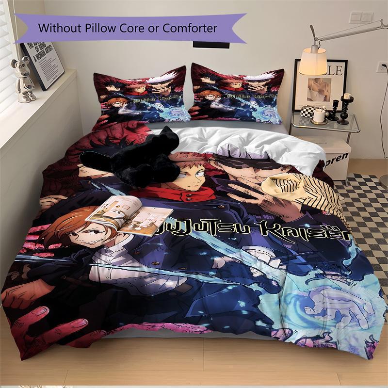 Jujutsu Kaisen Magic Battle Print 3Pcs Bedding Setduvet Cover With 2 Bedropillowcase Home Birthday Gift