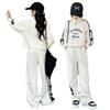 Girls' Korean-Style Sports Suits: Fashionable Spring & Autumn Letter Sweatshirts with Overalls for Kids (Two-Piece Set)