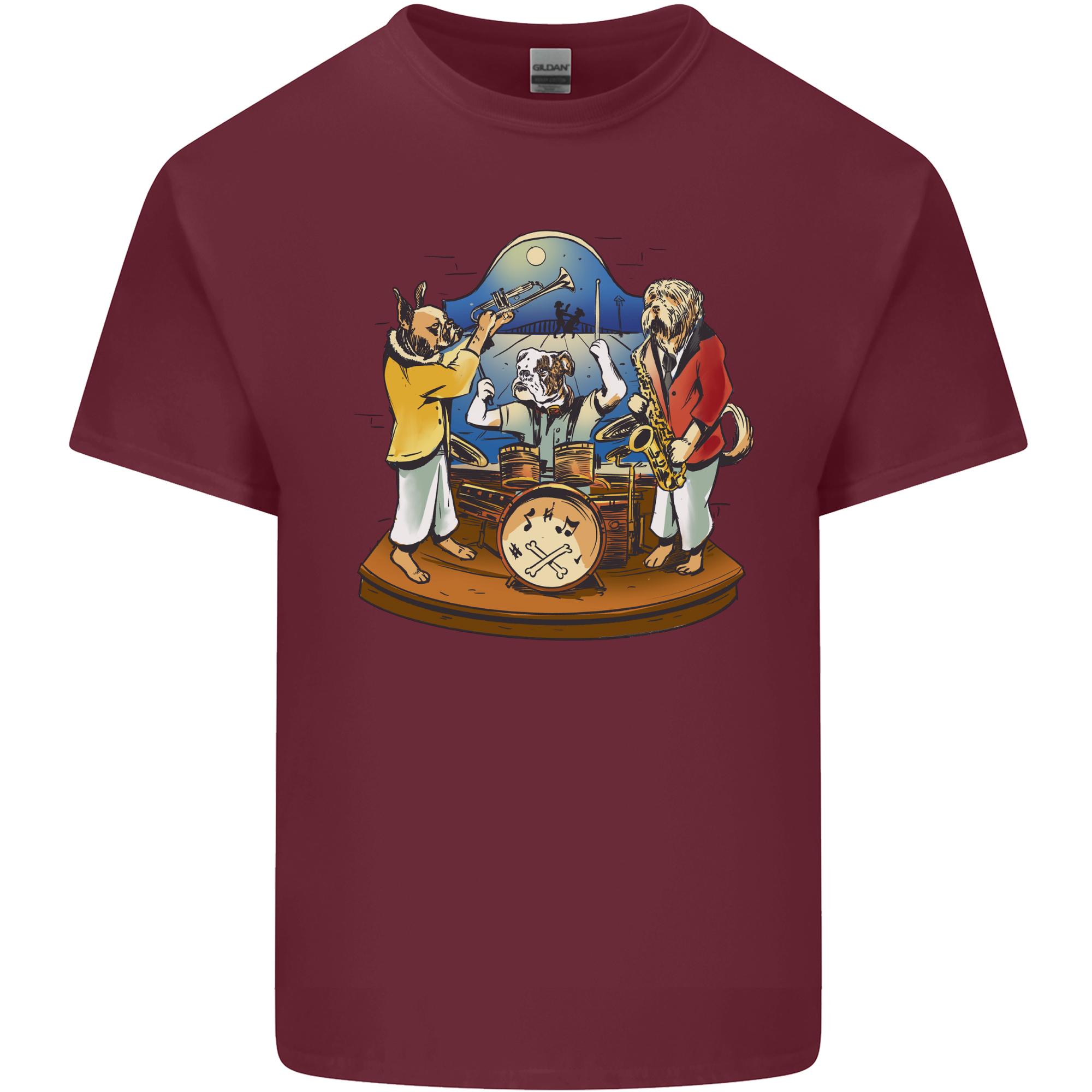 Dog Jazz Band Funny Music Unisexs Light Cotton Tshirt S