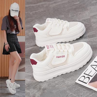 Fashion Casual Shoes for Spring and Summer 2025, Breathable Mesh White Shoes for Women New Korean Version Women's Thick Soled Shoes