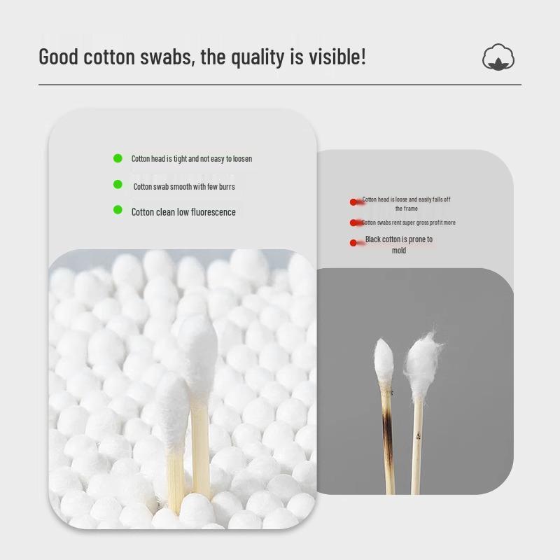 New! Cotton Swabs - Dual-Ended, Disposable, Odorless for Ear Cleaning & Makeup. Boxed.