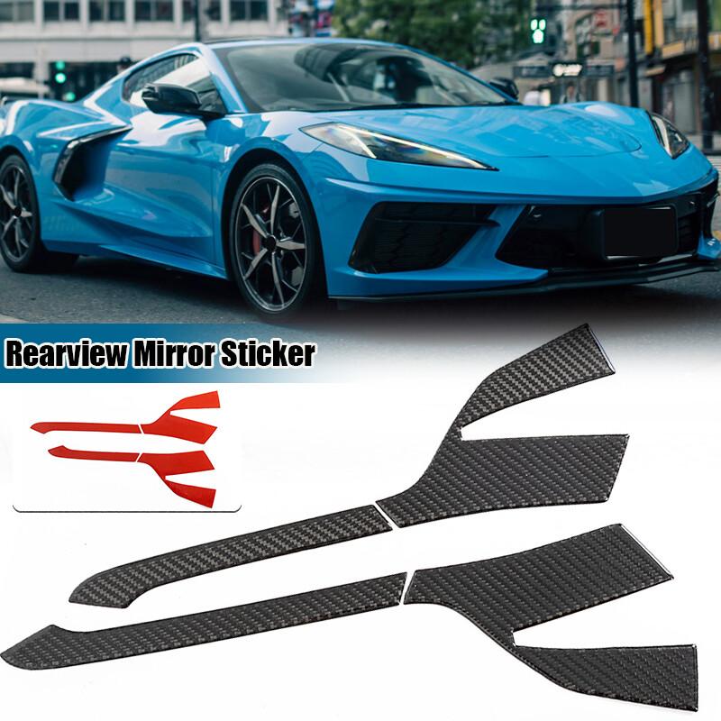 Carbon Fiber Exterior Rearview Mirror Anti Scratch Trim For Corvette C8 20-2023